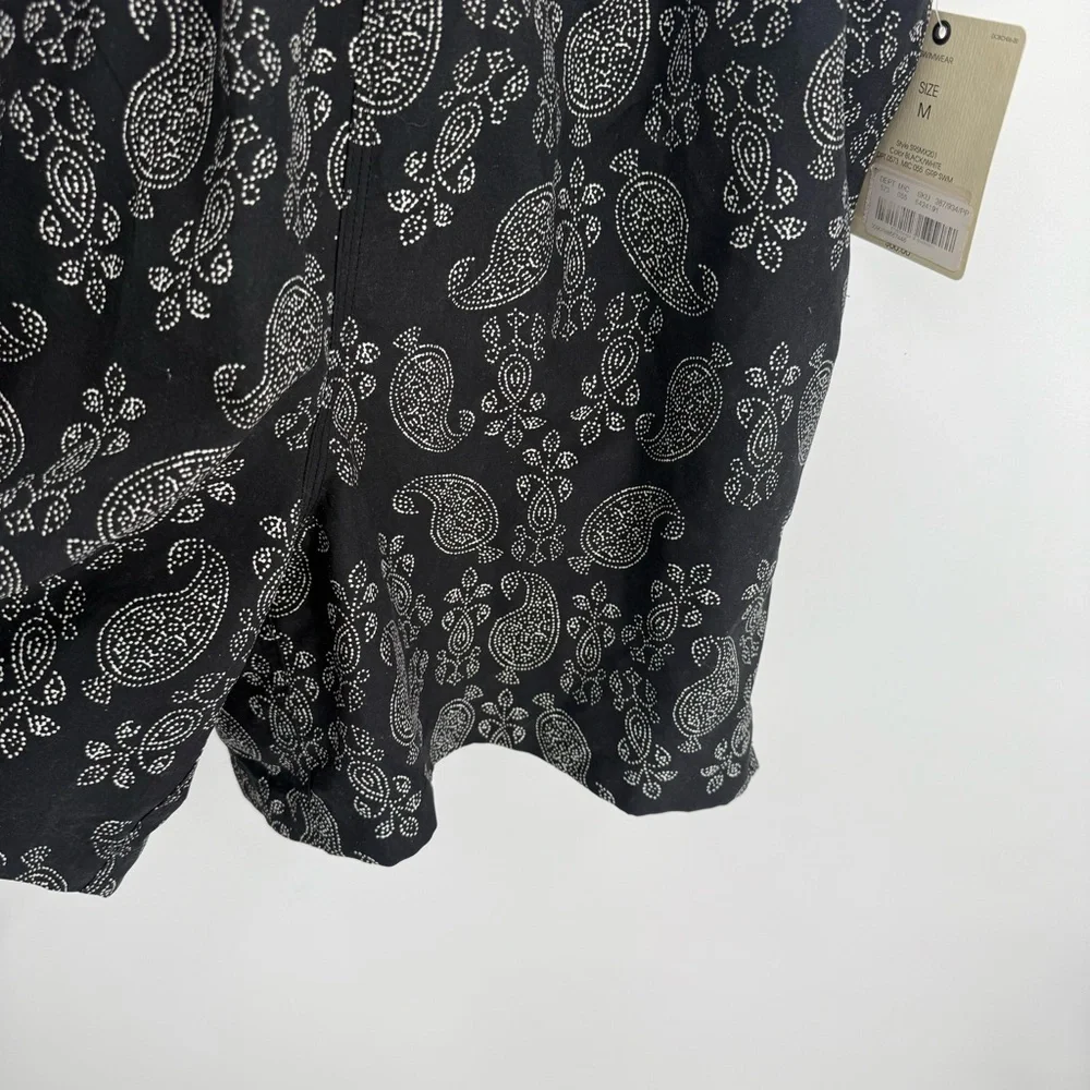 Daniel Cremieux Swim Trunks Men's Mesh Lined Size Medium Black paisley NWT